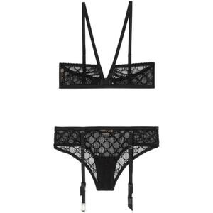 GUCCI Gg Star Tulle Lingerie Set In Black Size XS NWT